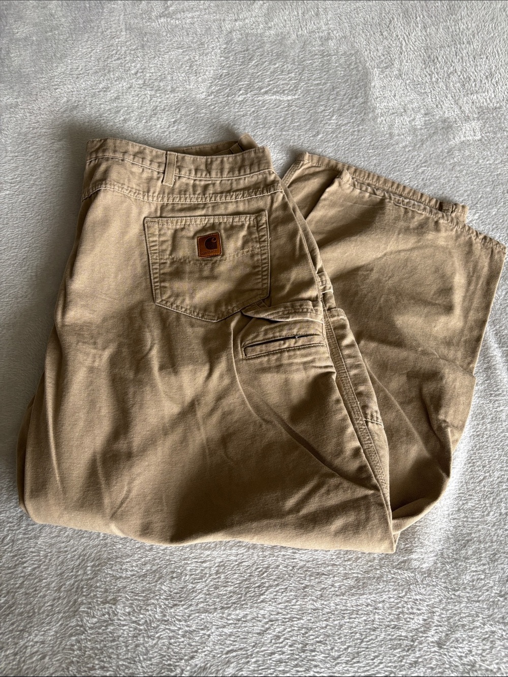 Carhartt Tan Canvas Cargo Utility Work Pants Men’s 42x31 Measured